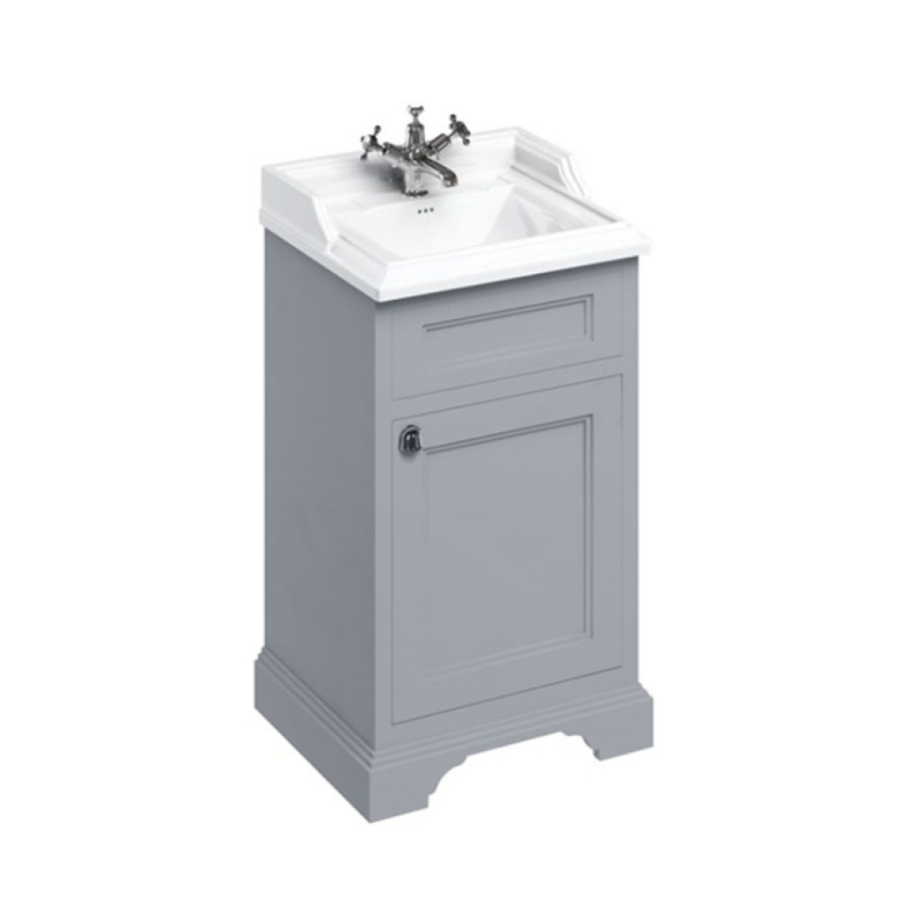 Product Cut out image of the Burlington Classic 510mm Basin & Classic Grey Freestanding Vanity Unit